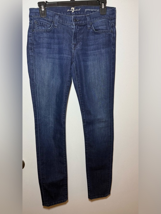 7 For All Mankind Denim - 7 For All Mankind Women's Dark Wash Gwenevere Bead Embellishment Denim Jeans 26